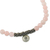 Halskette mit Anhänger aus Rosenquarzperlen - Rosenquarz-Perlenkette mit Om-Anhänger aus Sterlingsilber