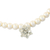 Cultured pearl strand pendant necklace, 'Romantic Lily' - Cultured Freshwater Pearl Strand with Karen Silver Pendant