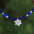 Halskette mit Anhänger aus Lapislazuli-Perlen - Lapislazuli-Perlenkette mit Karen-Silberlilien-Anhänger