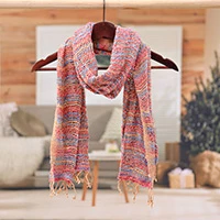 Cotton scarf, 'Charming Candy'