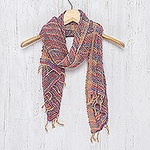 Handwoven Cotton Scarf with Candy Colors from Thailand, 'Charming Candy'