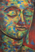'Peaceful Mind' - Colorful Thai Expressionist Painting of Buddha