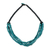 Wood beaded torsade necklace, 'Teal Squared' - Black and Teal Cube Boxwood Beaded Torsade Necklace (image 2a) thumbail