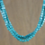 Wood beaded torsade necklace, 'Teal Squared' - Black and Teal Cube Boxwood Beaded Torsade Necklace (image 2b) thumbail