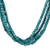 Wood beaded torsade necklace, 'Teal Squared' - Black and Teal Cube Boxwood Beaded Torsade Necklace (image 2d) thumbail