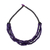 Wood beaded torsade necklace, 'Purple Squared' - Black and Purple Cube Boxwood Beaded Torsade Necklace thumbail