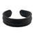 Men's cuff bracelet, 'Basic Black' - Handcrafted Black Leather Men's Cuff Bracelet from Thailand thumbail