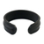 Men's cuff bracelet, 'Basic Black' - Handcrafted Black Leather Men's Cuff Bracelet from Thailand (image 2e) thumbail