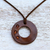 Carnelian pendant necklace, 'Lucky Ring' - Carnelian and Leather Pendant Necklace from Thailand thumbail