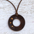 Tiger's eye pendant necklace, 'Lucky Ring' - Handcrafted Tiger's Eye and Leather Necklace from Thailand thumbail
