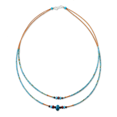 Multi-Gemstone Karen Silver Beaded Necklace from Thailand