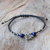 Lapis lazuli beaded bracelet, 'Spiritual Elephant' - Karen Silver and Lapis Lazuli Elephant Beaded Bracelet (image 2) thumbail