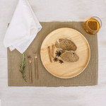 Wood plates, 'Circle Delight' (set of 4) - Four Handcrafted Round Rubberwood Plates from Thailand