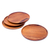 Wood plates, 'Natural Dark Discs' (set of 4) - Four Handcrafted Dark Raintree Wood Plates from Thailand