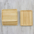 Platos de madera, (juego de 4) - Cuatro platos de madera de caucho hechos a mano de Tailandia