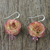 Natural rose dangle earrings, 'Floral Temptation' - Beaded Natural Rose Dangle Earrings from Thailand (image 2b) thumbail