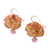 Natural rose dangle earrings, 'Floral Temptation' - Beaded Natural Rose Dangle Earrings from Thailand (image 2c) thumbail