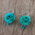 Natural rose dangle earrings, 'Floral Temptation in Green' - Natural Rose Dangle Earrings in Green from Thailand