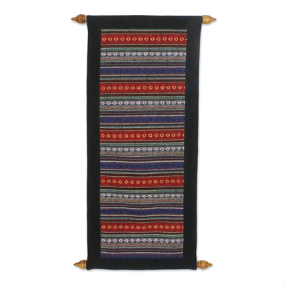 Cotton wall hanging, 'Hill Tribe Charm' - All Cotton Wall Hanging with Woven Hill Tribe Motifs