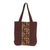 Cotton tote bag, 'Native Geometry' - Geometric Motif Brown Cotton Tote Handbag from Thailand (image 2d) thumbail