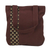 Cotton tote bag, 'River Paradise' - Deep Brown Cotton Tote Bag with Scalloped Detail (image 2a) thumbail