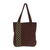 Cotton tote bag, 'River Paradise' - Deep Brown Cotton Tote Bag with Scalloped Detail (image 2d) thumbail