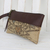 Leather accent silk wristlet, 'Flower of Chiang Mai' - Leather Accent Silk Floral Wristlet in Beige from Thailand (image 2b) thumbail