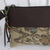 Leather accent silk wristlet, 'Flower of Chiang Mai' - Leather Accent Silk Floral Wristlet in Beige from Thailand (image 2c) thumbail