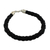 Men's leather bracelet, 'Sophisticated Braid in Black' - Men's Leather Braided Bracelet in Black from Thailand thumbail