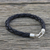Men's leather bracelet, 'Sophisticated Braid in Black' - Men's Leather Braided Bracelet in Black from Thailand (image 2b) thumbail