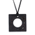 Leather and agate pendant necklace, 'Lucky Square in Brown' - Agate and Leather Pendant Necklace in Brown from Thailand