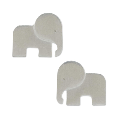 Sterling Silver Elephant Stud Earrings from Thailand