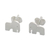 Sterling silver stud earrings, 'Adorable Elephants' - Sterling Silver Elephant Stud Earrings from Thailand (image 2c) thumbail