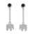 Granat-Ohrhänger - Elefanten-Ohrringe aus Granat und Sterlingsilber aus Thailand