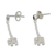 Garnet dangle earrings, 'Elephant Swing' - Garnet and Sterling Silver Elephant Earrings from Thailand