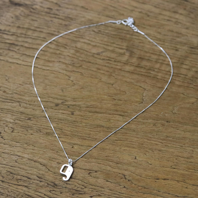 Sterling silver pendant necklace, 'Elephant Profile' - 925 Sterling Silver Elephant Necklace from Thailand