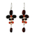 Garnet and carnelian dangle earrings, 'Succulent Vines' - Garnet and Carnelian Dangle Earrings from Thailand (image 2a) thumbail