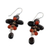 Garnet and carnelian dangle earrings, 'Succulent Vines' - Garnet and Carnelian Dangle Earrings from Thailand (image 2c) thumbail