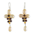 Cultured pearl and garnet dangle earrings, 'Succulent Vines' - Cultured Pearl and Garnet Dangle Earrings from Thailand (image 2a) thumbail