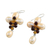 Cultured pearl and garnet dangle earrings, 'Succulent Vines' - Cultured Pearl and Garnet Dangle Earrings from Thailand (image 2c) thumbail