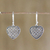 Pendientes colgantes de plata de ley - Aretes colgantes en forma de corazón de plata esterlina de Tailandia