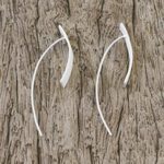 Sterling silver drop earrings, 'Modern Flair' - Sterling Silver Rectangular Drop Earrings from Thailand