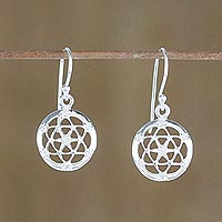 Sterling Silver Star Dangle Earrings from Thailand,'Mesmerizing Stars'