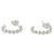 Sterling silver half-hoop earrings, 'Bright Baubles' - Sterling Silver Shining Half-Hoop Earrings from Thailand