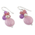 Cluster-Ohrringe aus Zuchtperlen und Quarz - Handgefertigte Cluster-Ohrringe aus lila und rosa Quarz und Perlen