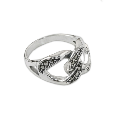 Sterling silver cocktail ring, 'Come Together' - Sterling Silver Cocktail Ring with Openwork from Thailand
