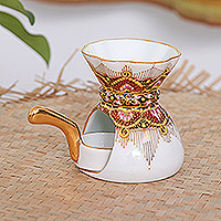 Benjarong oil warmer, 'Thai Luxury' - Benjarong Porcelain Oil Warmer Handmade in Thailand