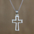 Collar colgante de plata esterlina - Collar con colgante de cruz brillante de plata esterlina de Tailandia