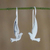 Sterling silver drop earrings, 'Friendly Doves' - Sterling Silver Shining Dove Drop Earrings from Thailand (image 2) thumbail