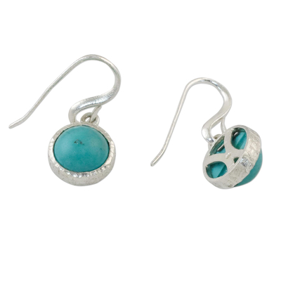 Sterling silver dangle earrings, 'Windows to the Sky' - Magnesite and Silver Dangle Earrings from Thailand